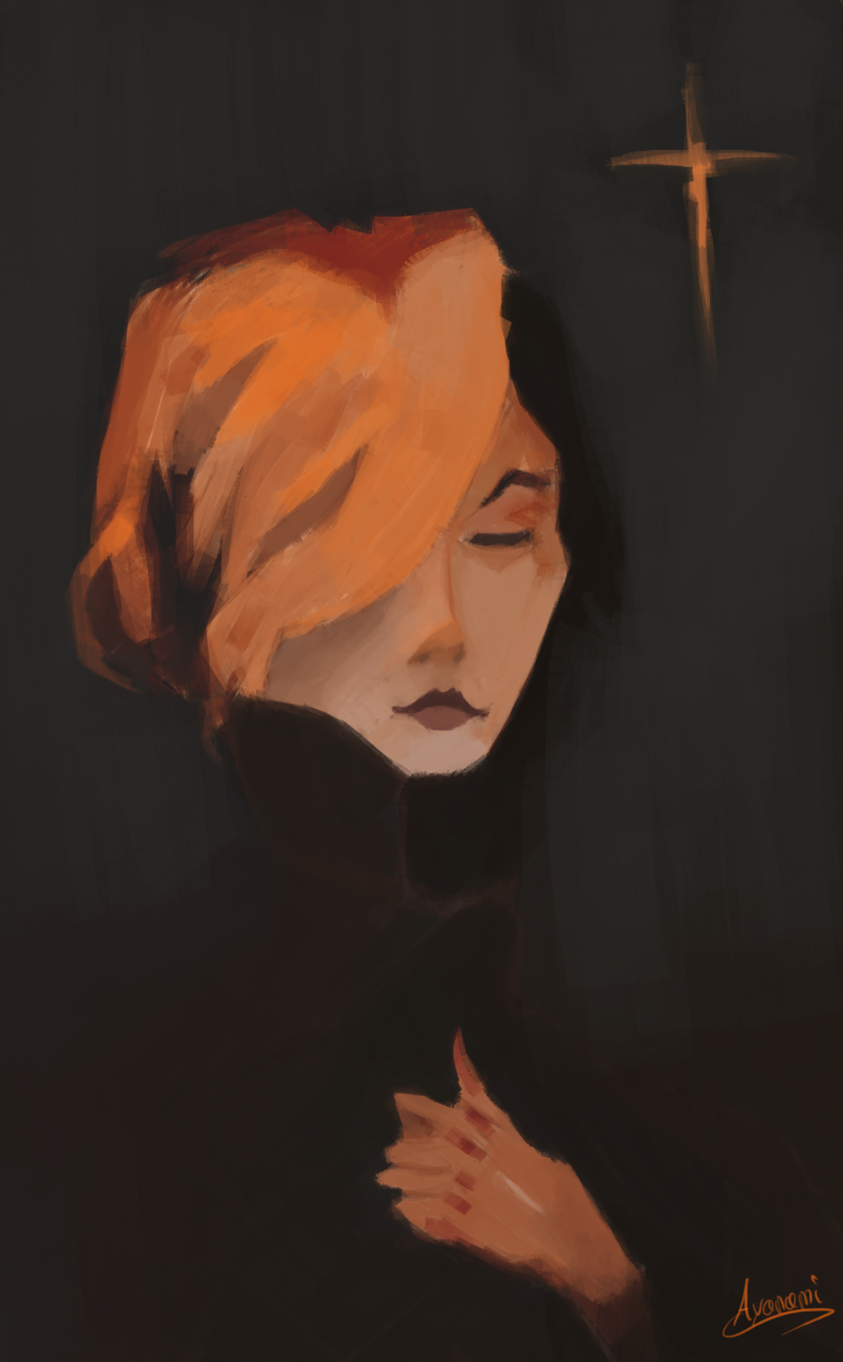A self-drawn portrait of Ayanami